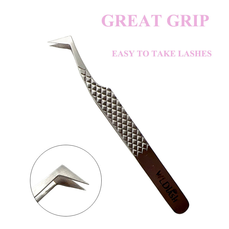 WLD Fiber Tip silver tweezers J56 degree L90 degree