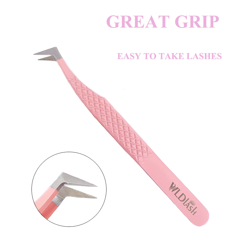 Baby Pink Fiber Tip Lash Tweezer