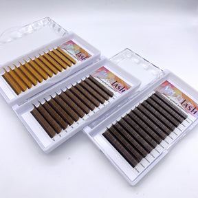 Brown Volume Lash 0.05 diameter Mix length