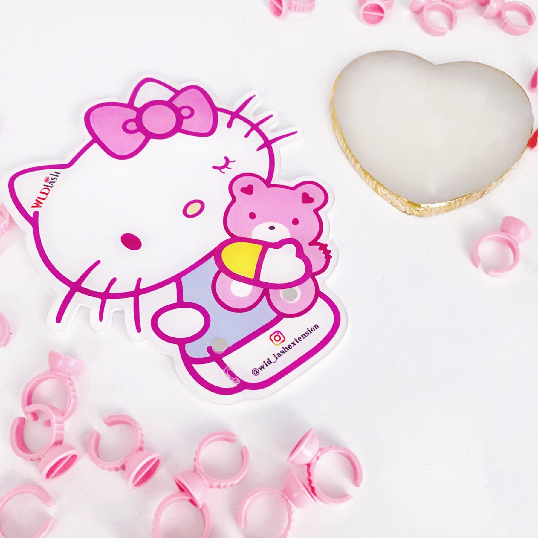 Hello Kitty Eyelash Extensions Adhesive Glue Pallet Holder