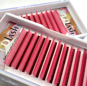 Pink Colored Eyelash Extensions