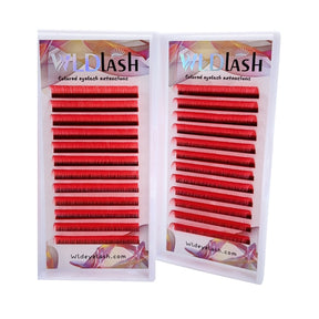 Red Colored Eyelash Extensions
