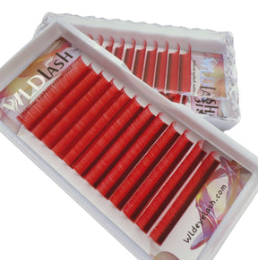 Red Colored Eyelash Extensions